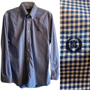 Lauren Ralph Lauren Royal Blue & White Gingham Shirt Size Medium